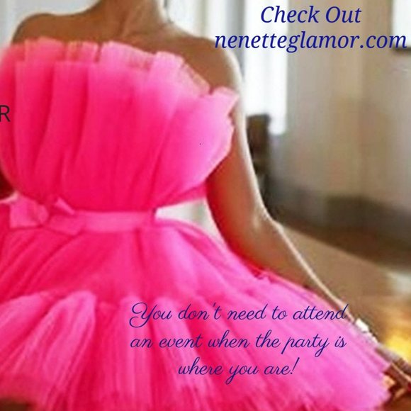 Elegant Mesh Rose Dress Ball Gown Mini Dress - Picture 1 of 7